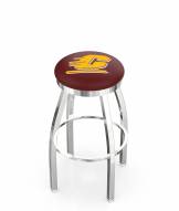Central Michigan Chippewas Chrome Swivel Bar Stool with Accent Ring
