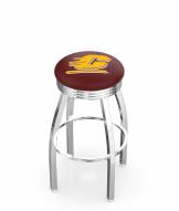 Central Michigan Chippewas Chrome Swivel Barstool with Ribbed Accent Ring