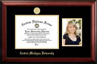 Central Michigan Chippewas Gold Embossed Diploma Frame with Portrait