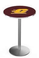 Central Michigan Chippewas Stainless Steel Bar Table with Round Base