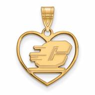 Central Michigan Chippewas Sterling Silver Gold Plated Heart Pendant