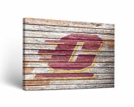 Central Michigan Chippewas Weathered Canvas Wall Art