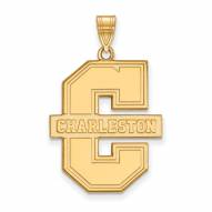 Charleston Cougars Sterling Silver Gold Plated Extra Large Pendant