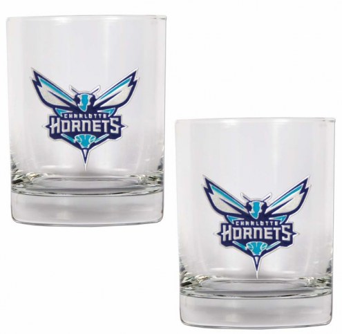 Charlotte Hornets NBA 2-Piece 14 Oz. Rocks Glass Set