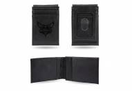 Charlotte Hornets Laser Engraved Black Front Pocket Wallet