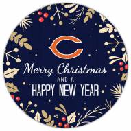 Chicago Bears 12" Merry Christmas & Happy New Year Sign