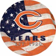 Chicago Bears 12" Team Color Flag Circle Sign