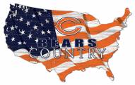 Chicago Bears 15" USA Flag Cutout Sign