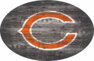 Chicago Bears 46" Distressed Wood Oval Sign
