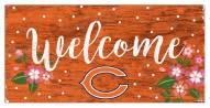 Chicago Bears 6" x 12" Floral Welcome Sign