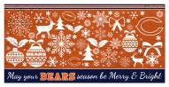 Chicago Bears 6" x 12" Merry & Bright Sign