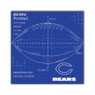 Chicago Bears Ball Blueprint 10" x 10" Sign