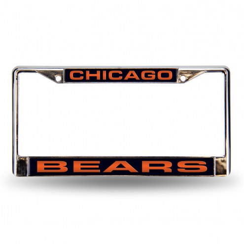 Chicago Bears Blue Laser Chrome License Plate Frame
