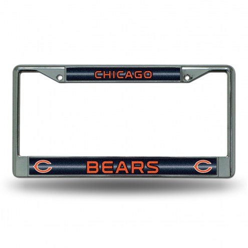 Chicago Bears Chrome Glitter License Plate Frame
