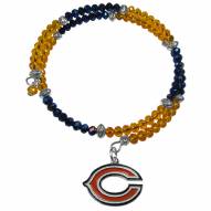 Chicago Bears Crystal Memory Wire Bracelet