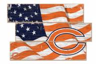 Chicago Bears Flag 3 Plank Sign
