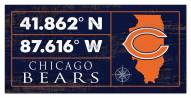 Chicago Bears Horizontal Coordinate 6" x 12" Sign