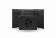 Chicago Bears Laser Engraved Black Trifold Wallet