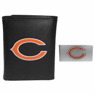 Chicago Bears Leather Tri-fold Wallet & Money Clip