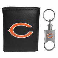 Chicago Bears Leather Tri-fold Wallet & Valet Key Chain