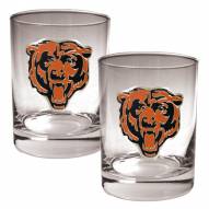 Chicago Bears Logo Rocks Glass - Set of 2