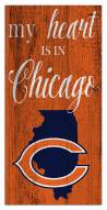 Chicago Bears My Heart State 6" x 12" Sign