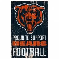 Chicago Bears Proud to Support Wood Sign