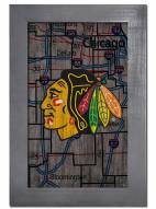 Chicago Blackhawks 11" x 19" City Map Framed Sign