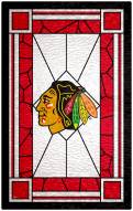 Chicago Blackhawks 11" x 19" Stained Glass Sign