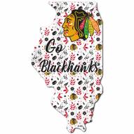 Chicago Blackhawks 12" Floral State Sign
