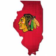 Chicago Blackhawks 12" Team Color Logo State Sign