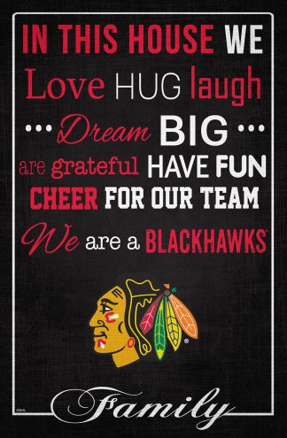 Chicago Blackhawks 17&quot; x 26&quot; In This House Sign