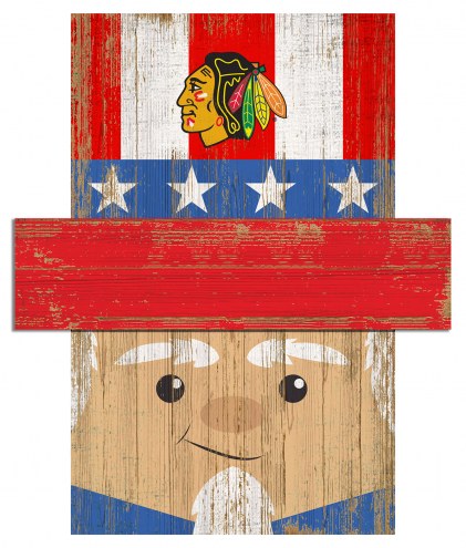 Chicago Blackhawks 19&quot; x 16&quot; Patriotic Head