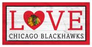Chicago Blackhawks 6" x 12" Love Sign