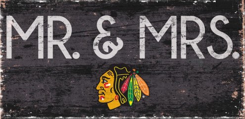 Chicago Blackhawks 6&quot; x 12&quot; Mr. & Mrs. Sign