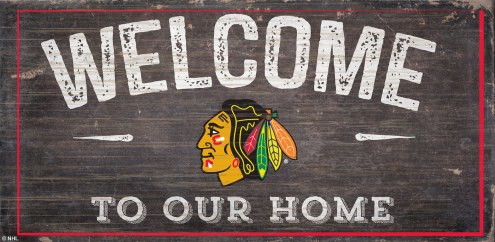 Chicago Blackhawks 6&quot; x 12&quot; Welcome Sign