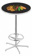 Chicago Blackhawks Chrome Bar Table with Foot Ring