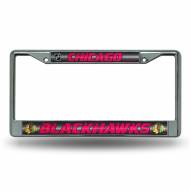 Chicago Blackhawks Chrome Glitter License Plate Frame