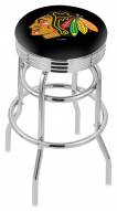 Chicago Blackhawks Double Ring Swivel Barstool with Ribbed Accent Ring
