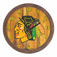 Chicago Blackhawks "Faux" Barrel Top Wall Clock