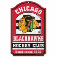 Chicago Blackhawks Hockey Club Wood Sign