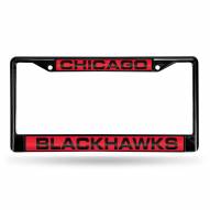 Chicago Blackhawks Laser Black License Plate Frame