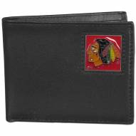Chicago Blackhawks Leather Bi-fold Wallet in Gift Box