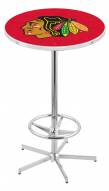 Chicago Blackhawks NHL Chrome Bar Table with Foot Ring