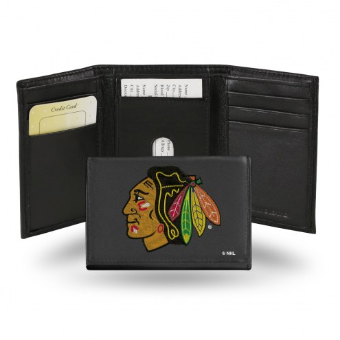 Chicago Blackhawks NHL Embroidered Leather Tri-Fold Wallet