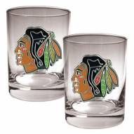 Chicago Blackhawks NHL Rocks Glass - Set of 2