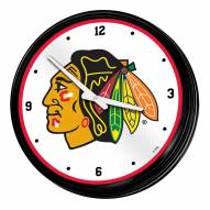 Chicago Blackhawks Retro Lighted Wall Clock