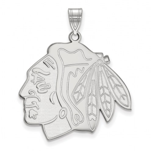 Chicago Blackhawks Sterling Silver Extra Large Pendant