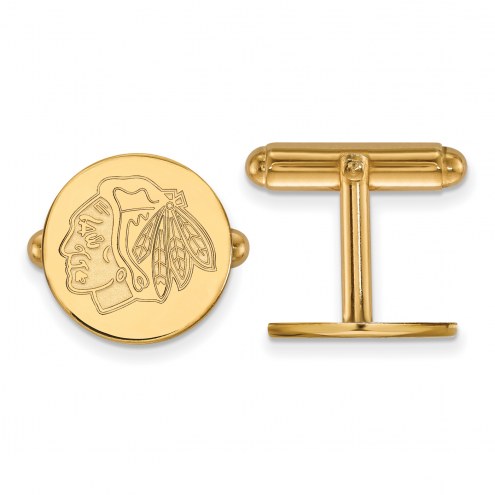 Chicago Blackhawks Sterling Silver Gold Plated Cuff Links