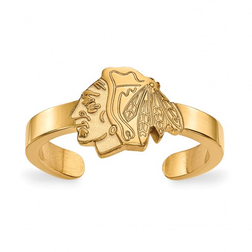 Chicago Blackhawks Sterling Silver Gold Plated Toe Ring